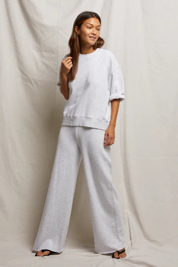 Cotton shortsleeved rolled crewneck