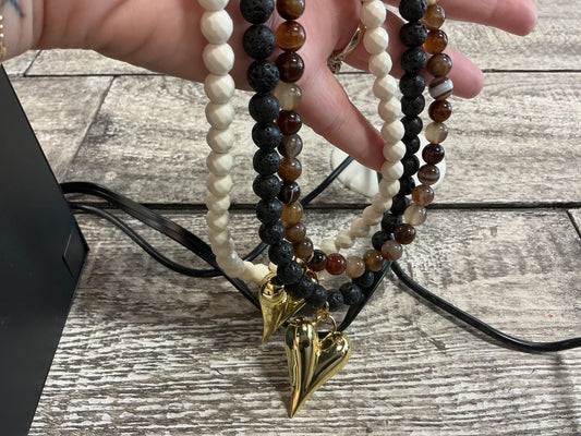 8mm gemstone with puff heart