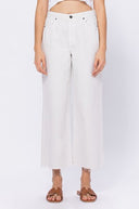 Nori High Rise Wide Pants - Cream