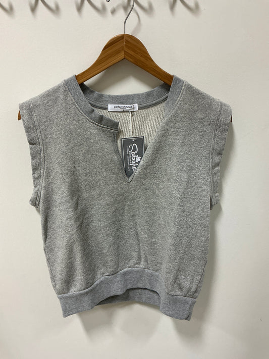 French Terry v-neck sleeveless sweatshirt