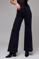 Charcoal Wash Stretch Mid Rise Flare