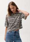 Pistola Mae Cropped Tee in Zebra