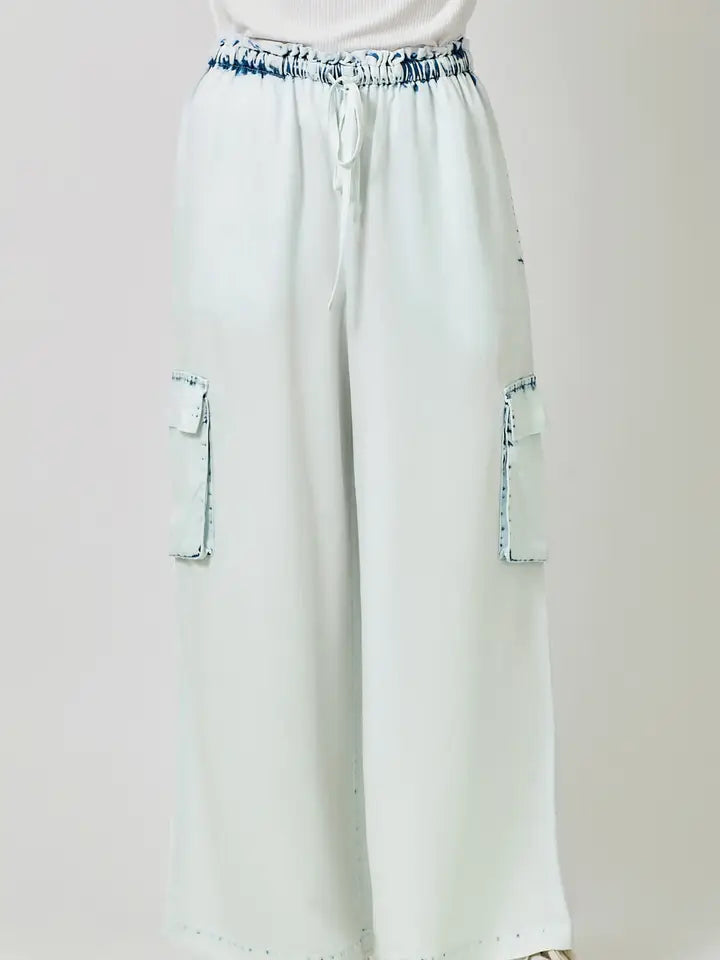 Tencel Wide Leg Cargo Pants