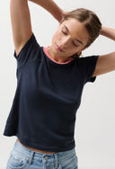 Pistola Ryn Shrunken Raglan Tee in Navy