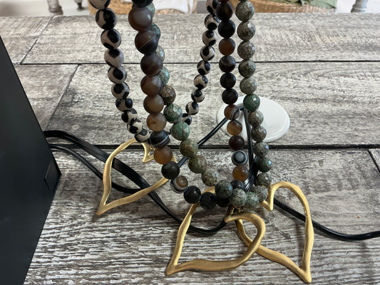 Gemstone beaded necklace heart