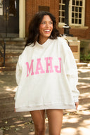 Reversible “MAHJ” & “BAHM” mock neck sweatshirt