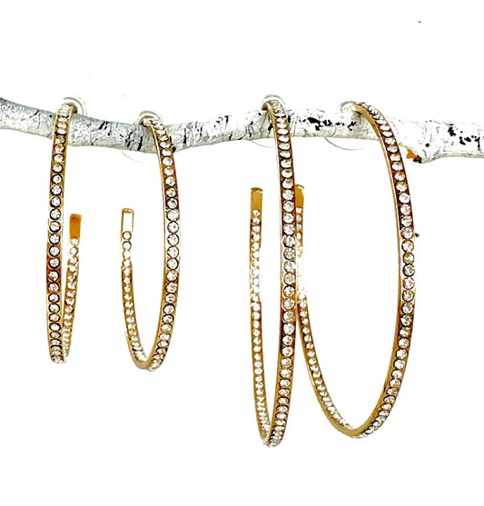 Gold cz hoop  Earrings