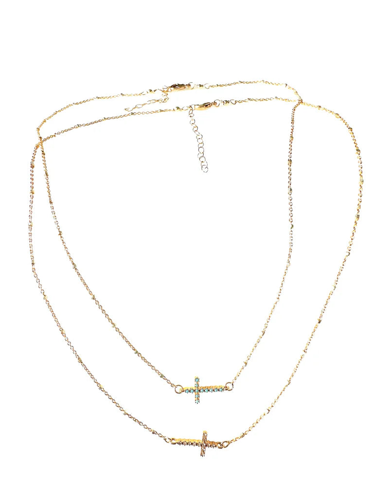 Clear CZ cross  Necklace