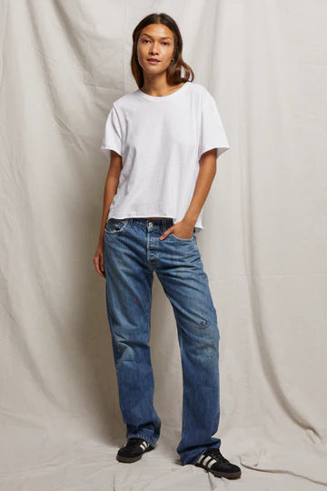 Slightly Oversized Boxy Crew/Raw Hem Tee