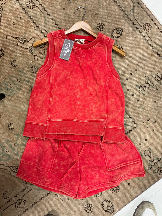 Sleeveless Terry Top/Short Set