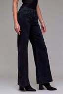 Charcoal Wash Stretch Mid Rise Flare
