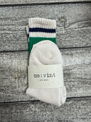Cream Green Stipe Sock