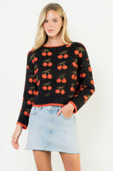 Black and Red Cherry Sweater