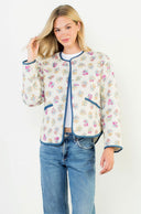 Cream Floral Quilted Jacket