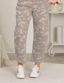 Sammie Cropped Barrel Tan Camo Jean