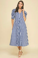 Blue and Navy Long Stripe Dress
