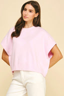 Pale Pink Short Sleeve Sweater