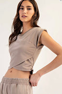 Coco Washed Short Sleeve Wrap Top
