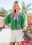 Floral Print Bubble Top
