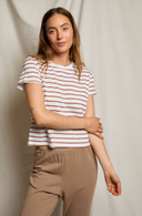 Perfect White Tee Jersey stripe tee mocha