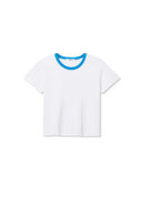 Perfect White Tee Ringer Tee in Cobalt