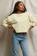 Perfect White Tee Briana French Terry in Custard