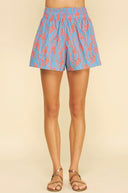 Pinch Botanical Print Side Leg Shorts