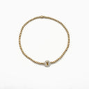 Erin Gray 2mm Gold Filled CURE Mother of Pearl Charm Bracelet 7inch