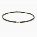 Erin Grey 2mm Newport Graphite + Gold Filled Bracelet 7inch