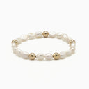 Erin Gray Baroque Patterned Pearl Bracelet 6mm 14k Gold Filled Beads 7inch