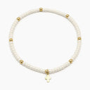 Erin Gray Luxe Cross Bracelet in Pearl White