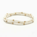 Erin Gray OG Classic Bracelet Stack in Pearl White + Gold Filled