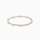 Erin Gray Petite Patterned Rice Pearl Bracelet with Sterling Silver Beads 7inch