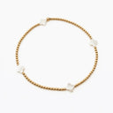 Erin Gray The Lucky Clover Bracelet in White Mother of Pearl 6.5inches