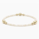 Erin Gray The Nantucket Shimmer Winter White and 14k Gold Filled beaded Bracelet 7inch