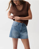 Pistola Saige High Rise A-Line Short in Sail Away