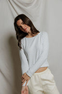 Perfect White Tee brushed sweater stripe long sleeve