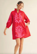 Jodifl Red and Pink Collar Dress
