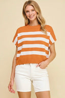 Orange and White Stripe Sweater Vest
