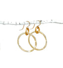 Gold hammered hoops - small