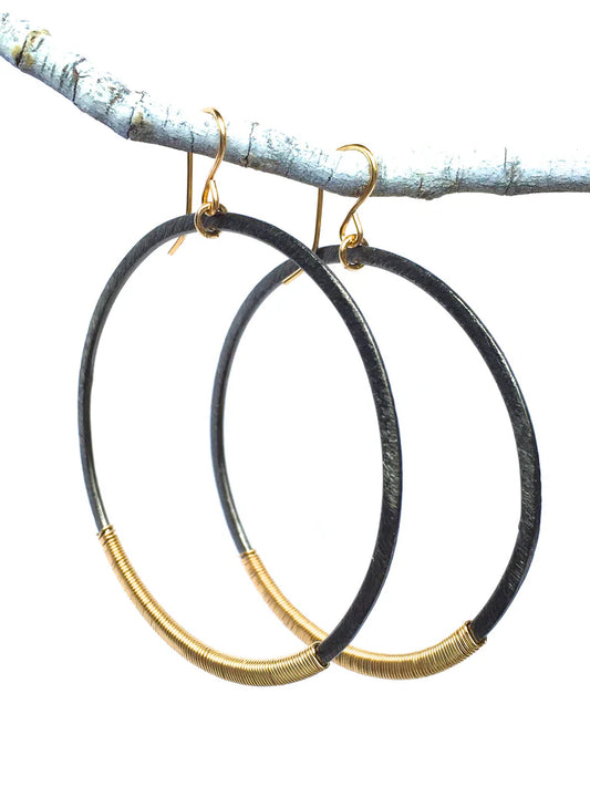 Wrap gunmetal/gold hoops