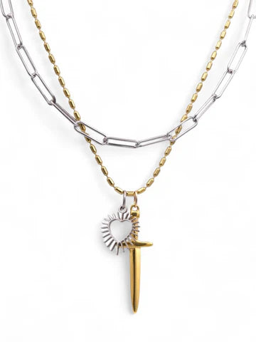 Sword Stack Necklace