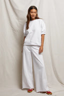 Cotton wide leg sweatpant