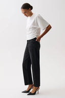 Pistola Lexi Black Mid Rise Bowed Straight Jeans