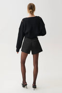 Pistola Saige Black Sateen Shorts