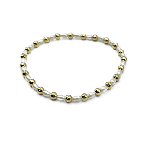 4mm Montauk Gold Pearl Bracelet