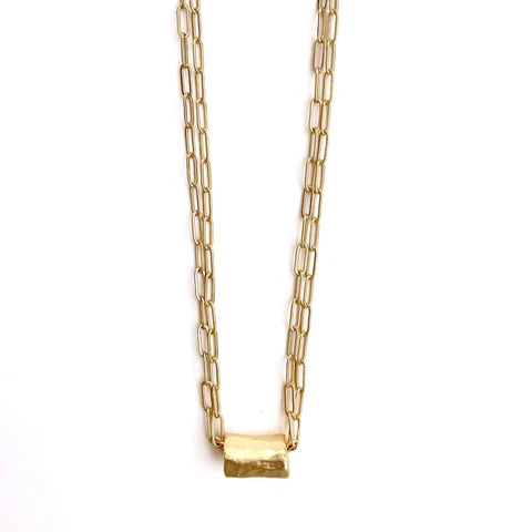 Barrel Double Gold Necklace