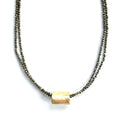 Barrel Double Pyrite Necklace