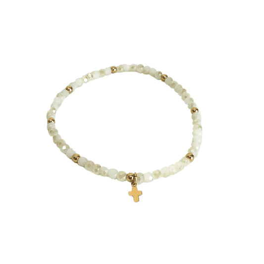 Cross Bracelet in Winter White