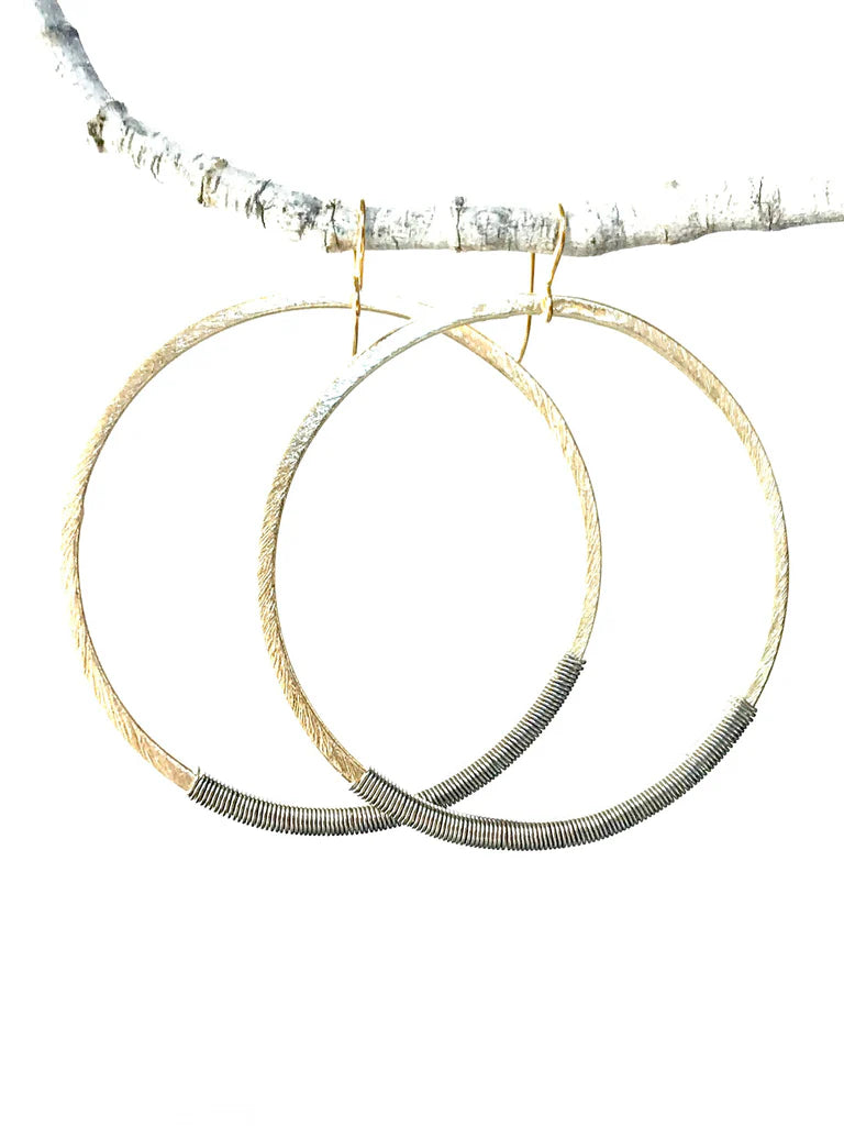 Wrap gold/silver hoops